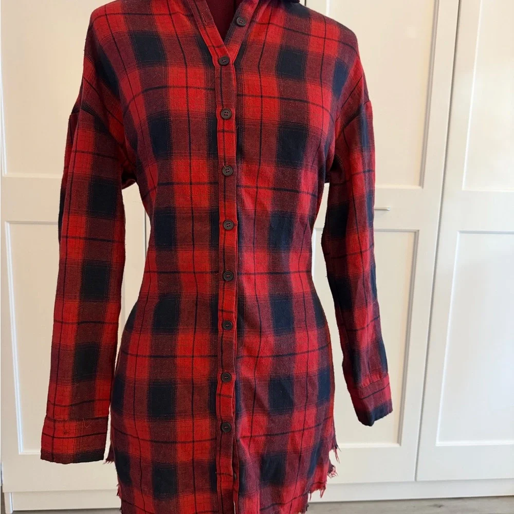 Vici Red and Black Plaid Dress - Picture 3 of 8